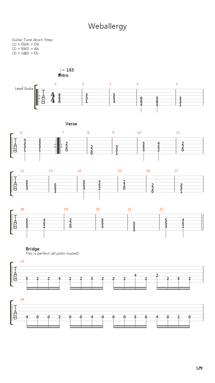 Weballergy吉他谱