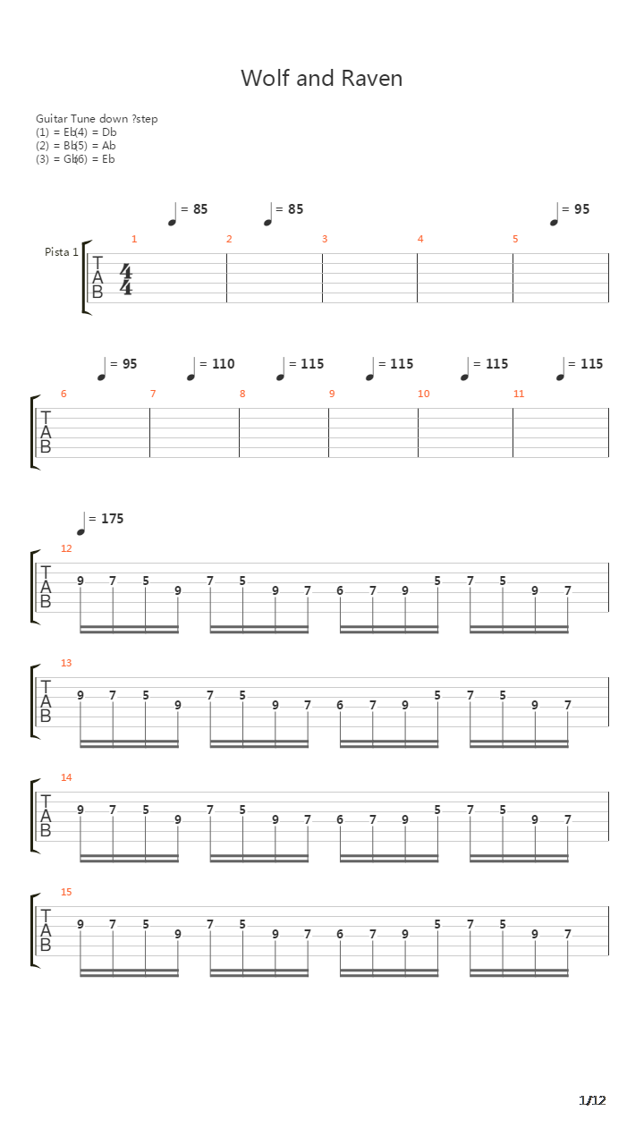 Wolf And Raven吉他谱