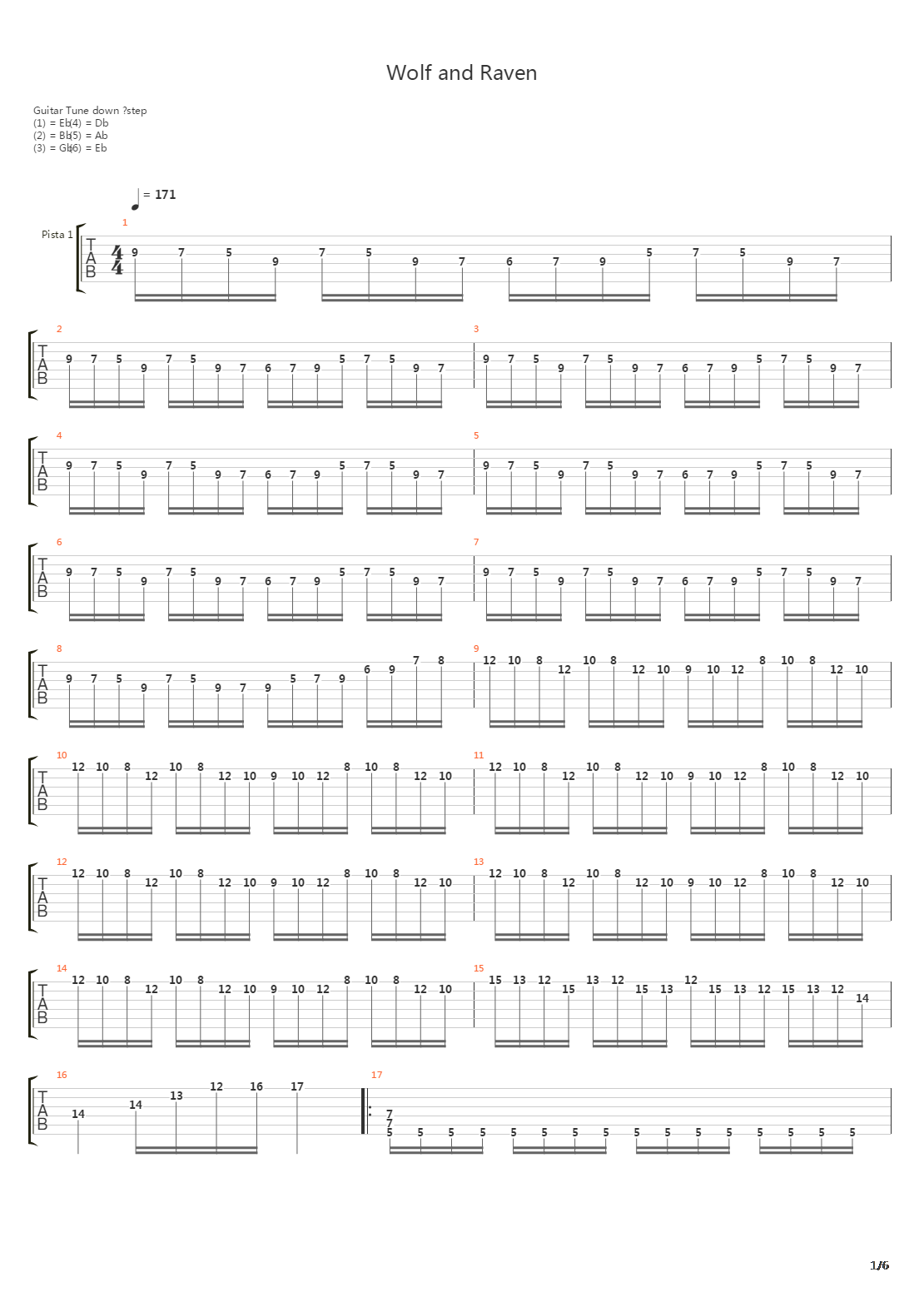 Wolf And Raven吉他谱