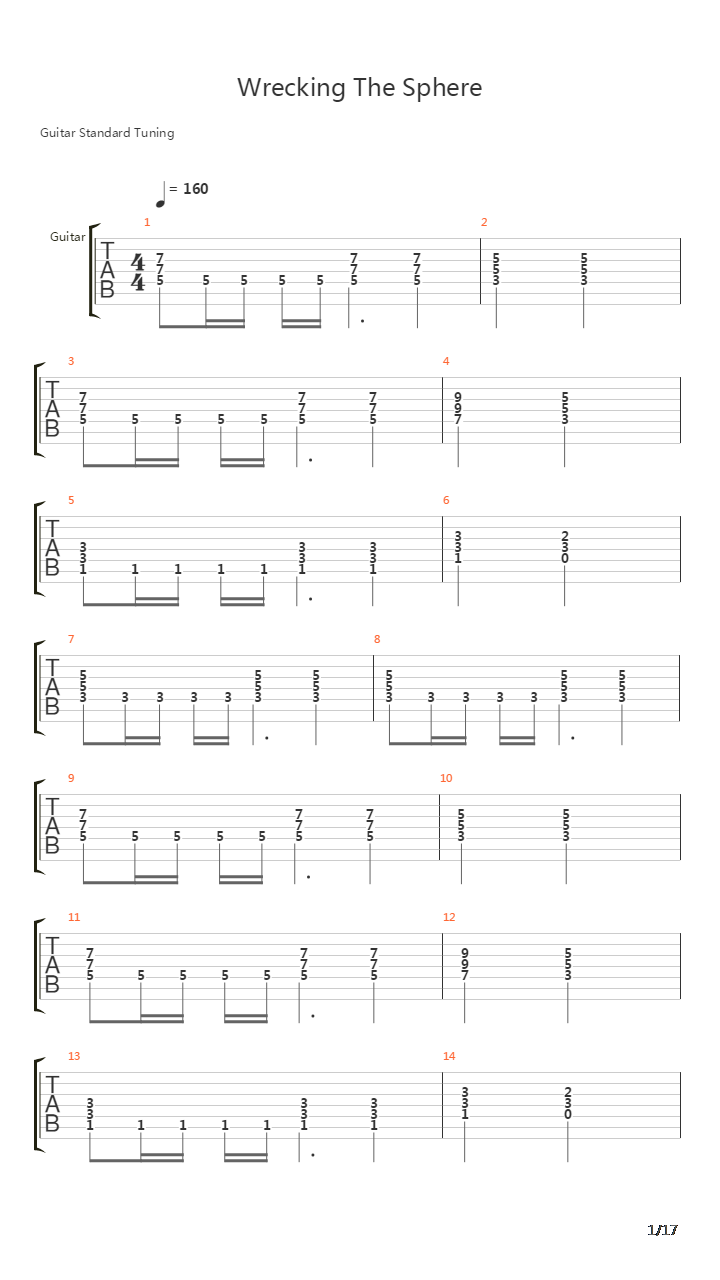 Wrecking The Sphere吉他谱