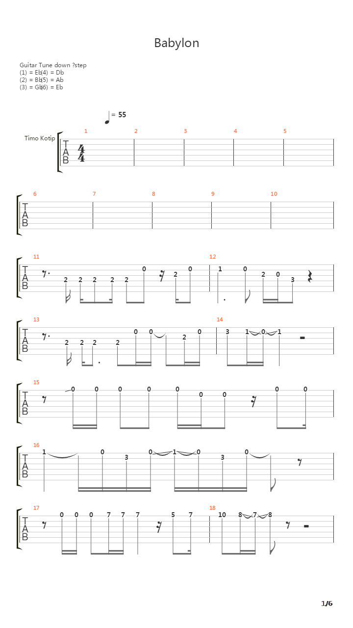 Babylon吉他谱