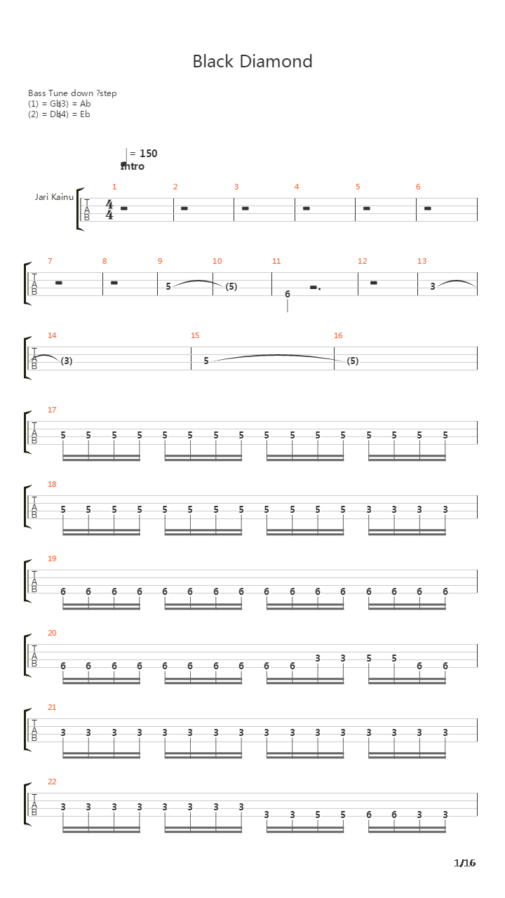 Black Diamond吉他谱