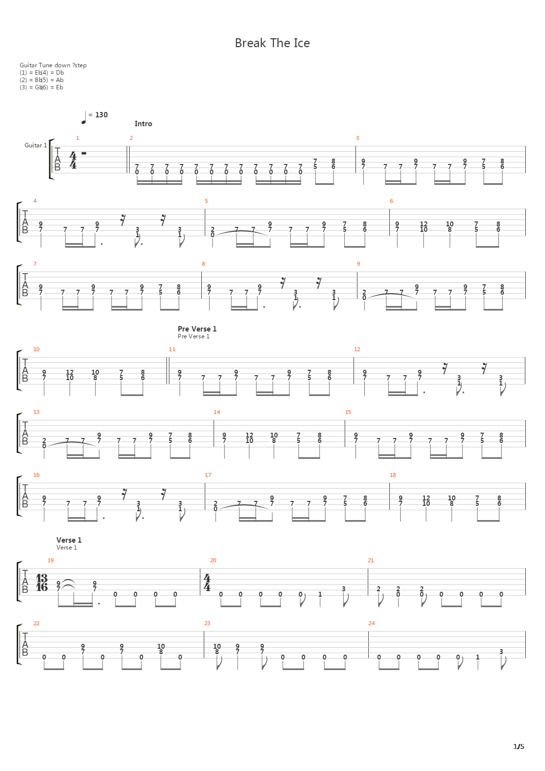 Break The Ice吉他谱