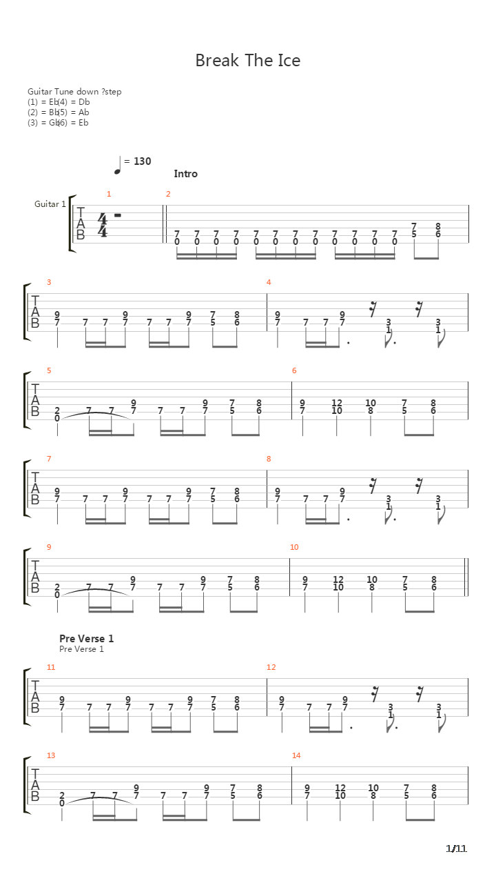 Break The Ice吉他谱
