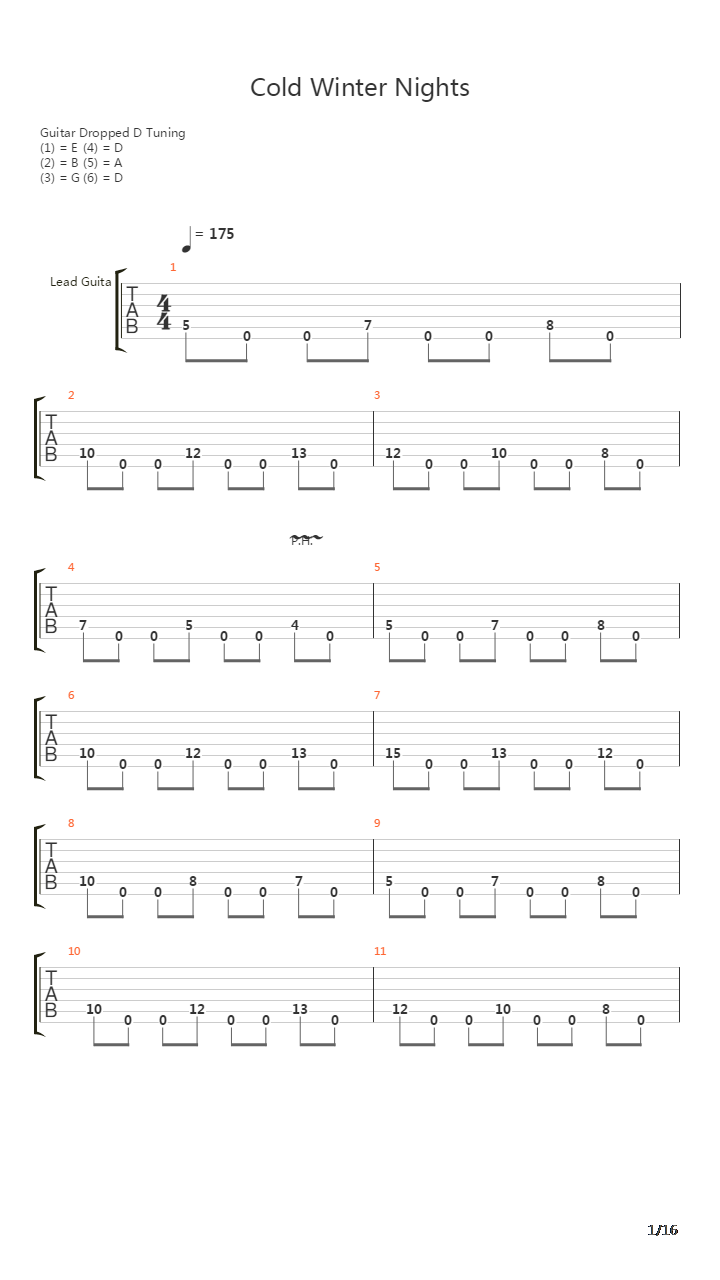 Cold Winter Nights吉他谱
