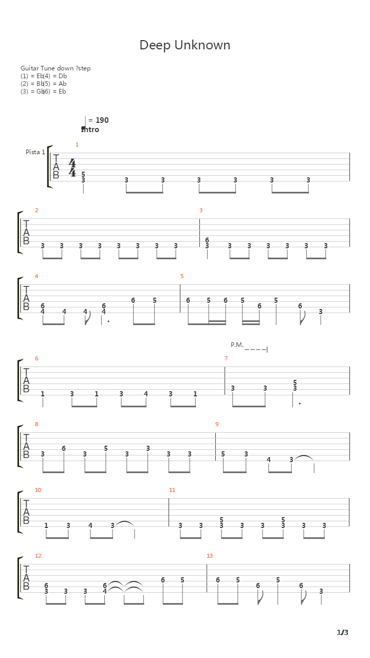 Deep Unknown吉他谱