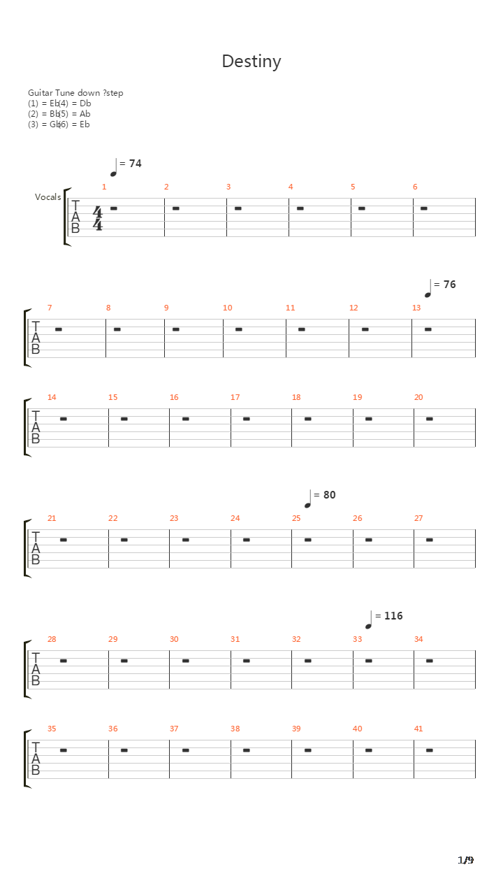 Destiny吉他谱