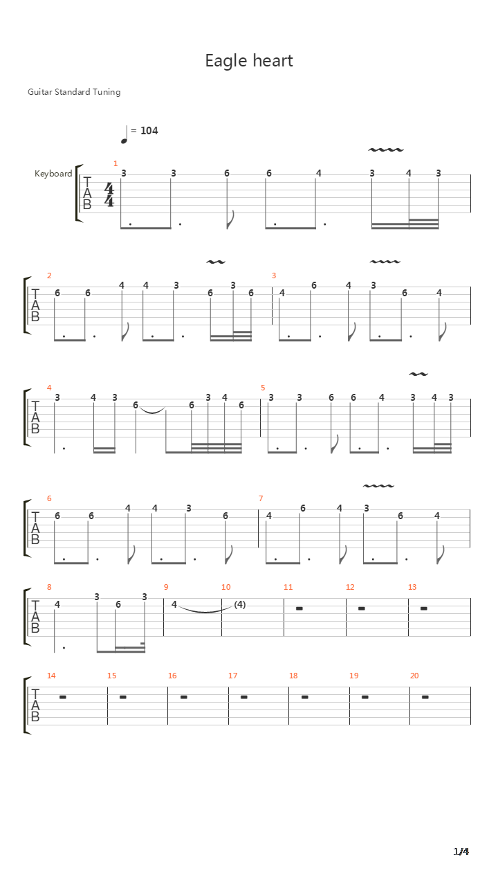Eagle Heart吉他谱