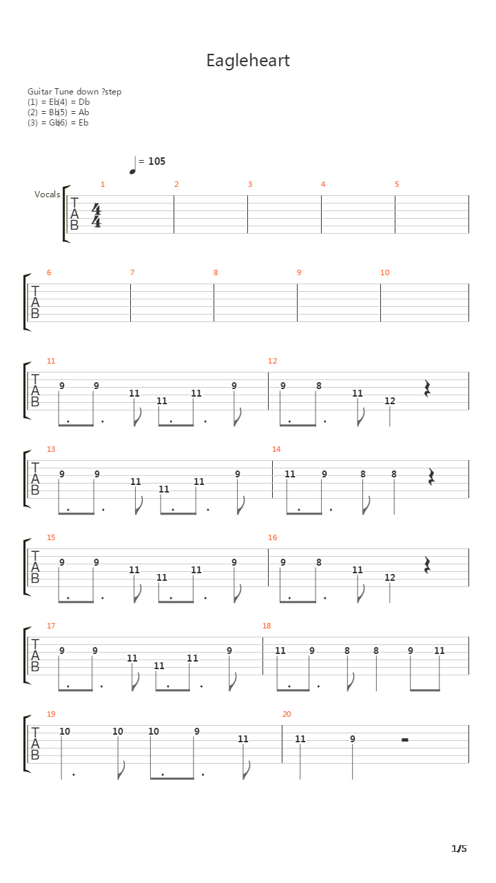 Eagleheart吉他谱