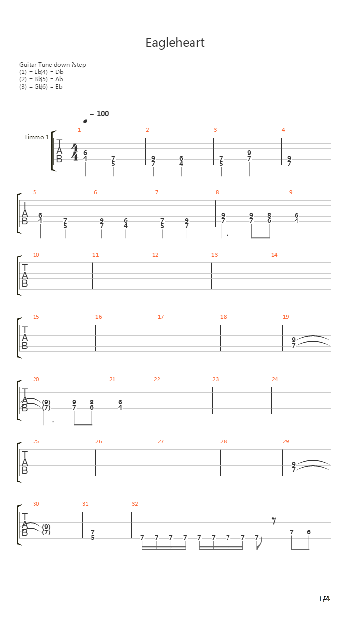 Eagleheart吉他谱