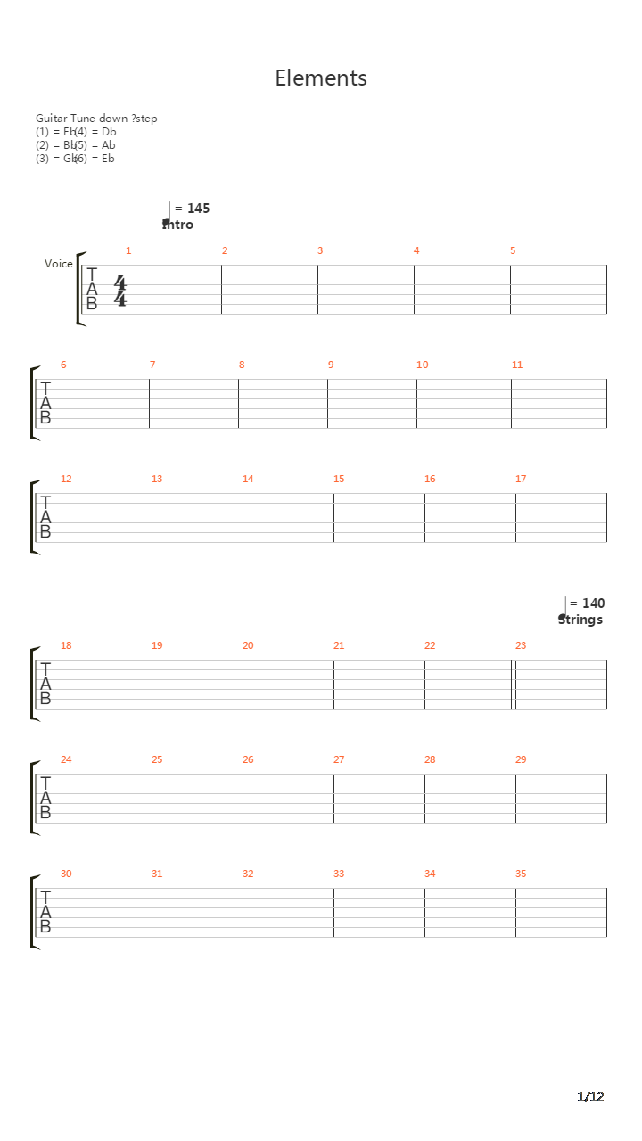 Elements吉他谱