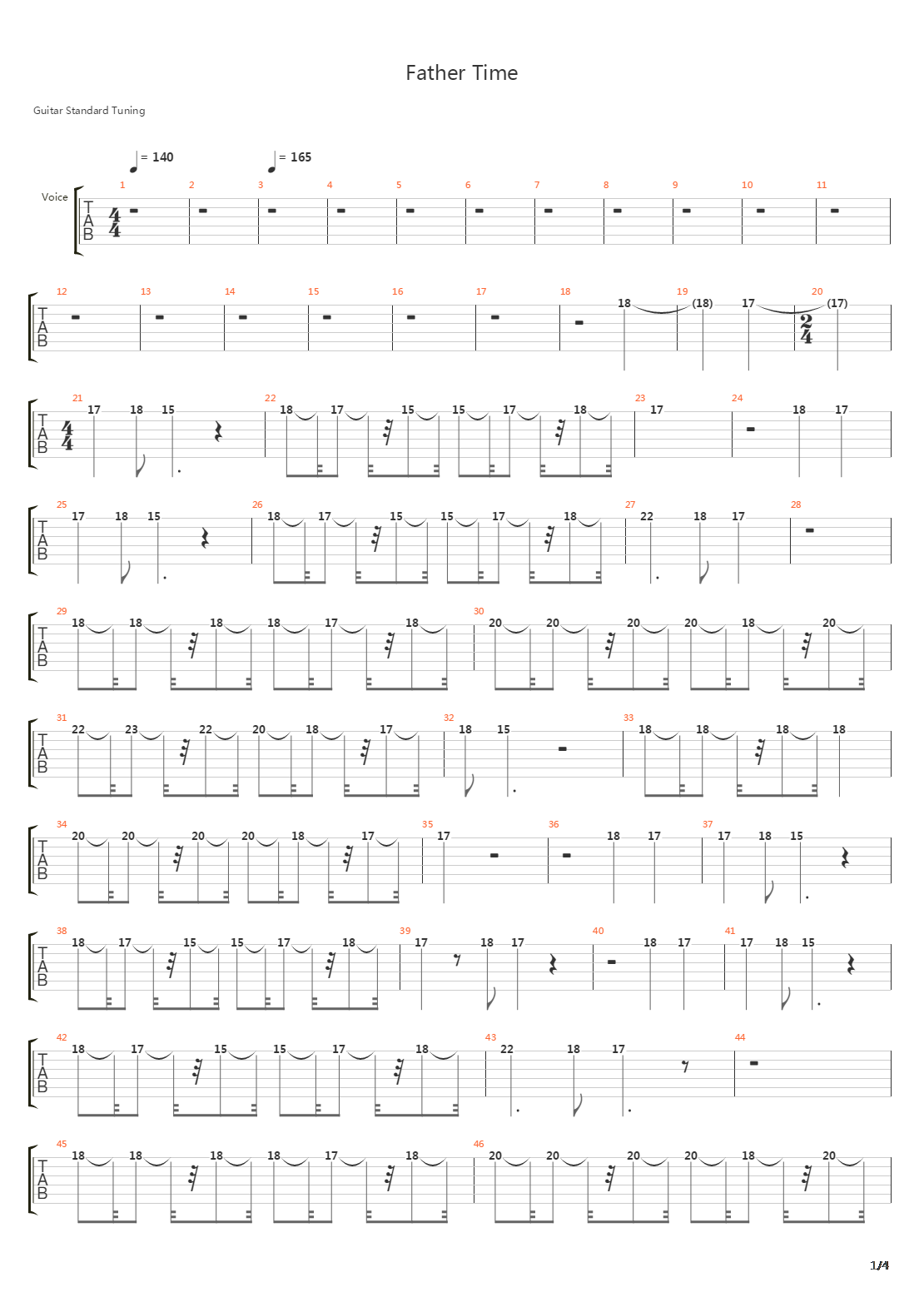 Father Time吉他谱