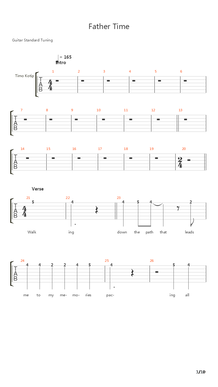 Father Time吉他谱