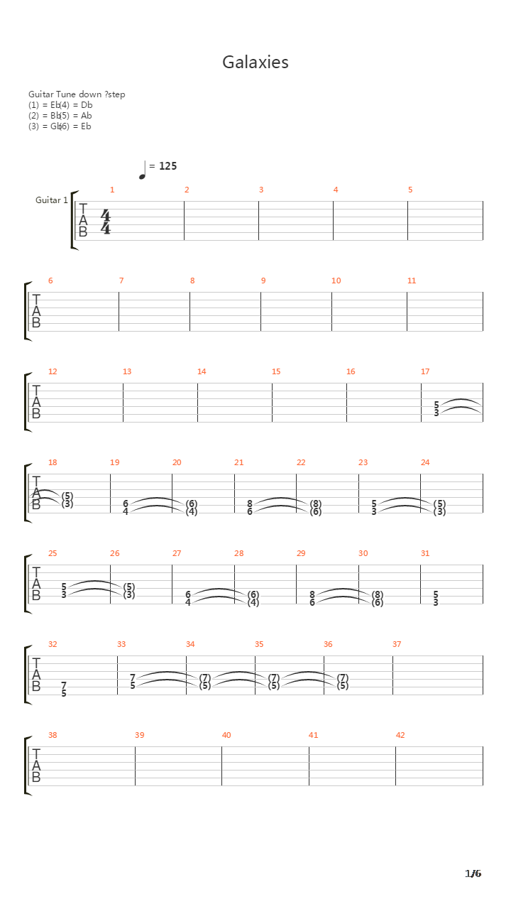 Galaxies吉他谱