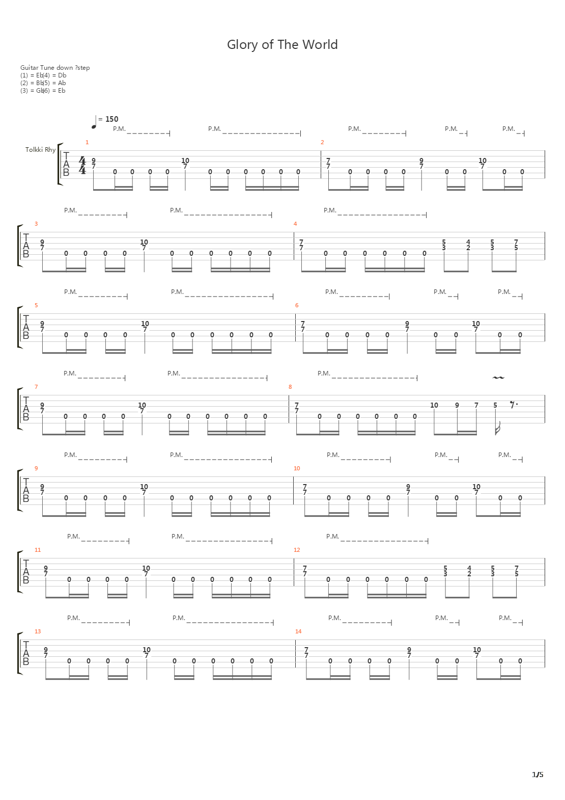 Glory Of The World吉他谱