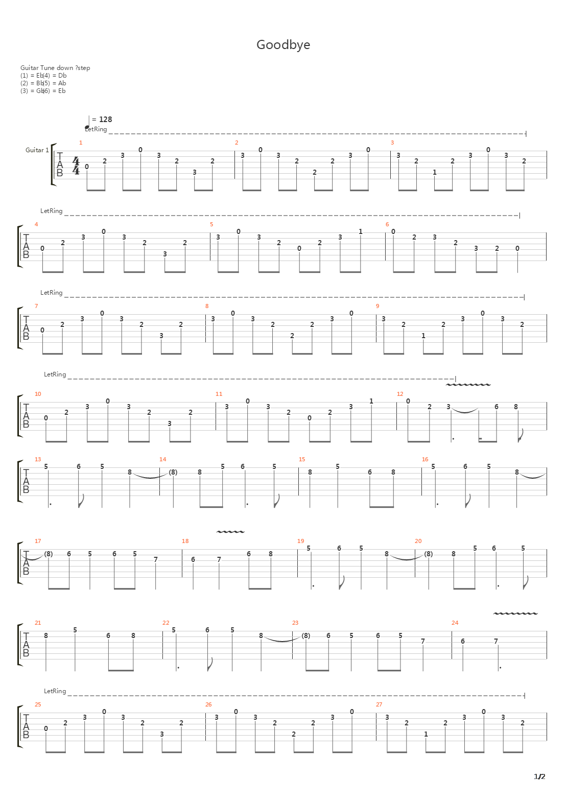 Goodbye吉他谱