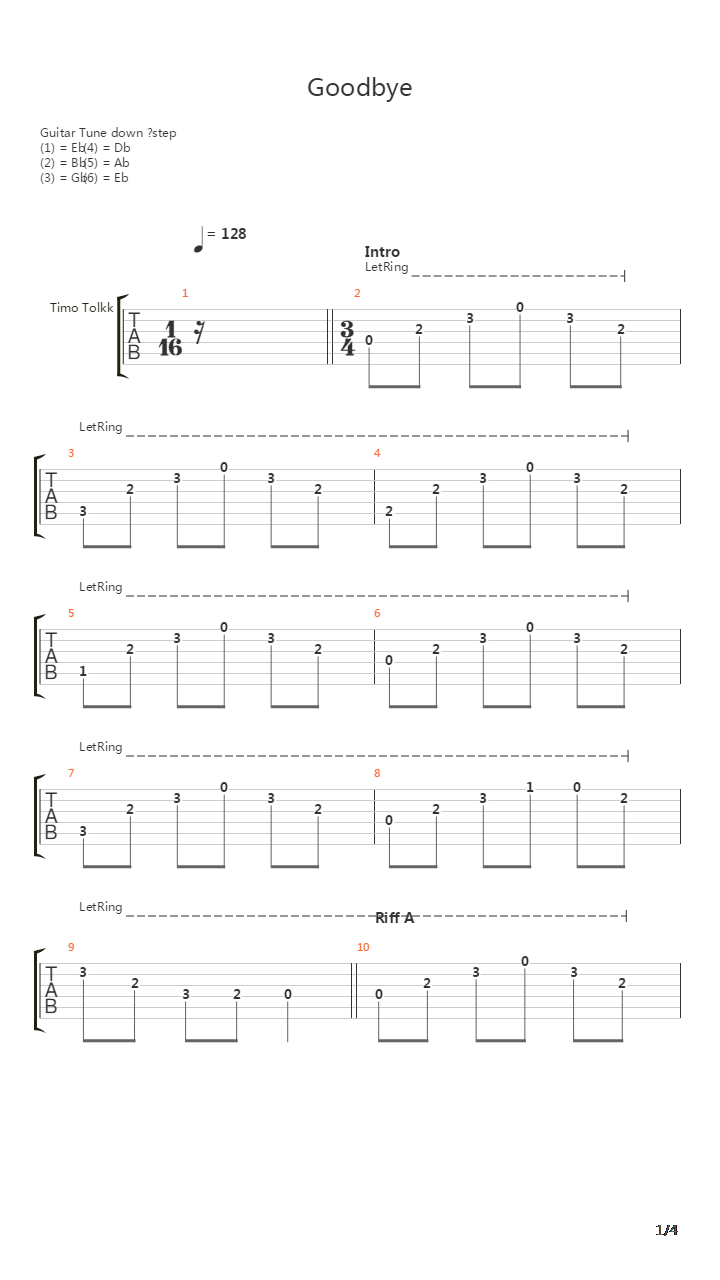 Goodbye吉他谱