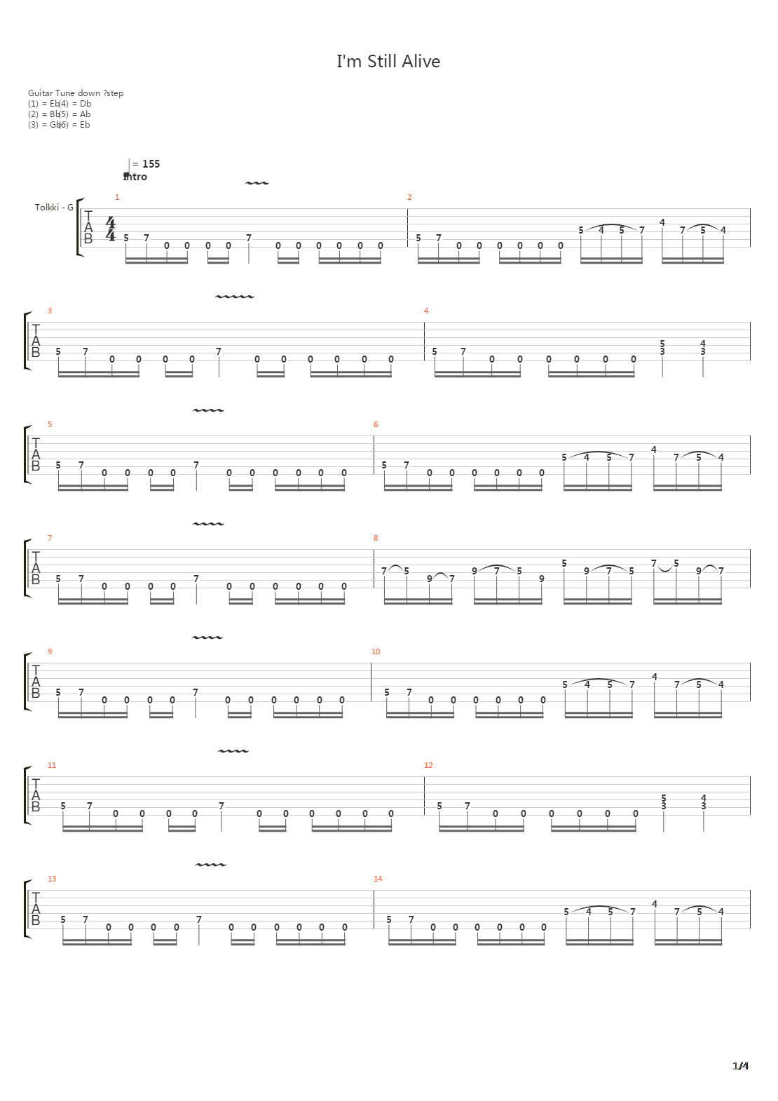 Im Still Alive吉他谱