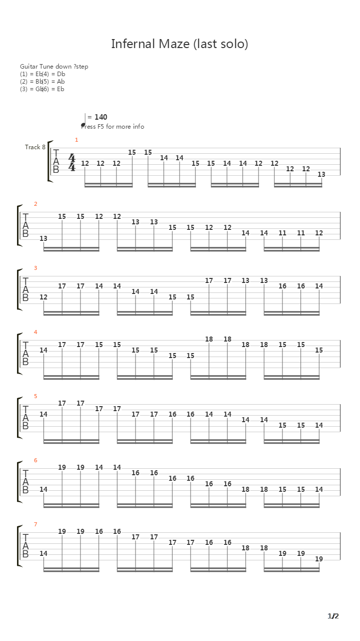 Infernal Maze吉他谱