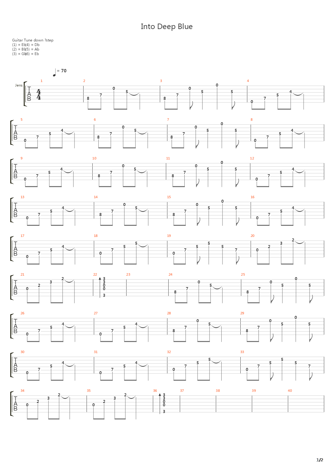 Into Deep Blue吉他谱