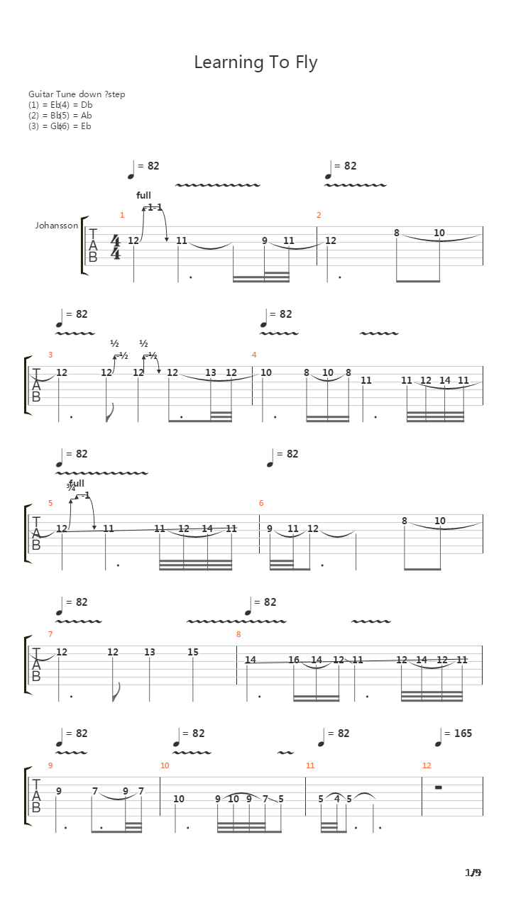 Learning To Fly吉他谱