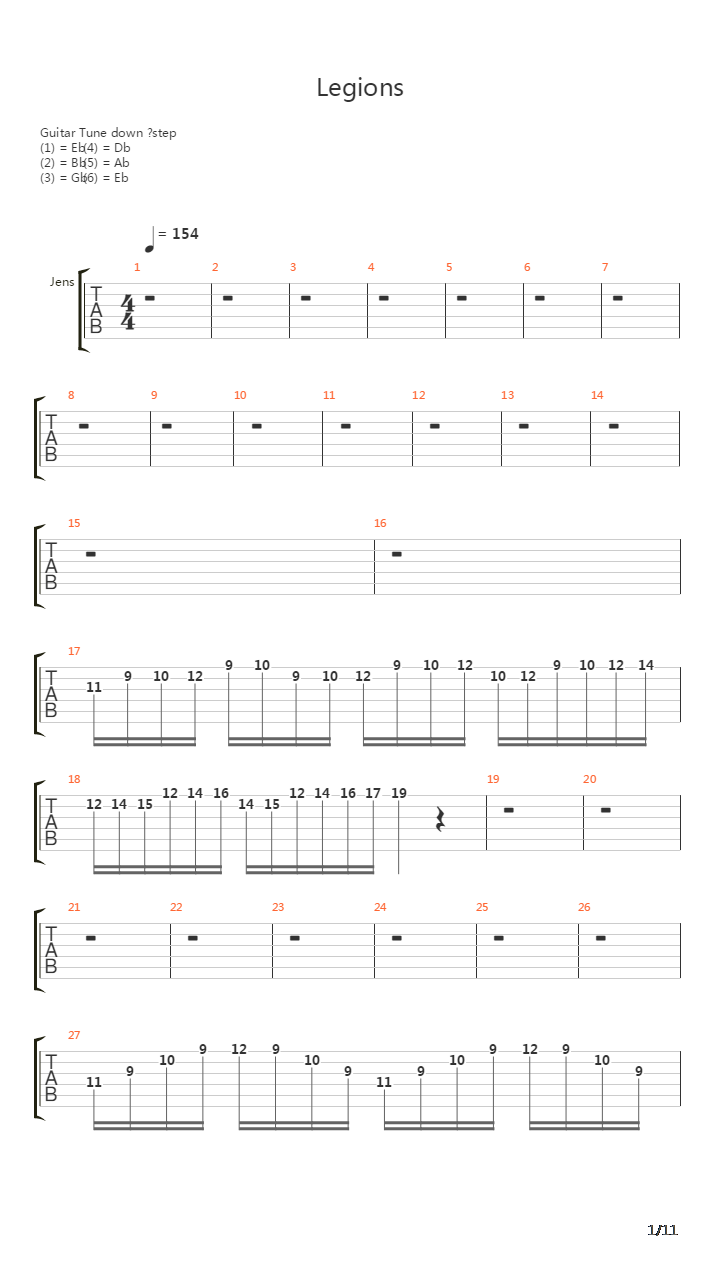Legions吉他谱