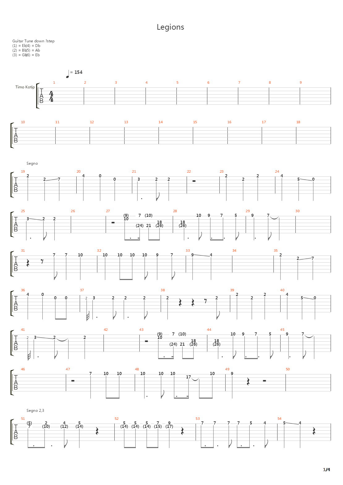Legions吉他谱