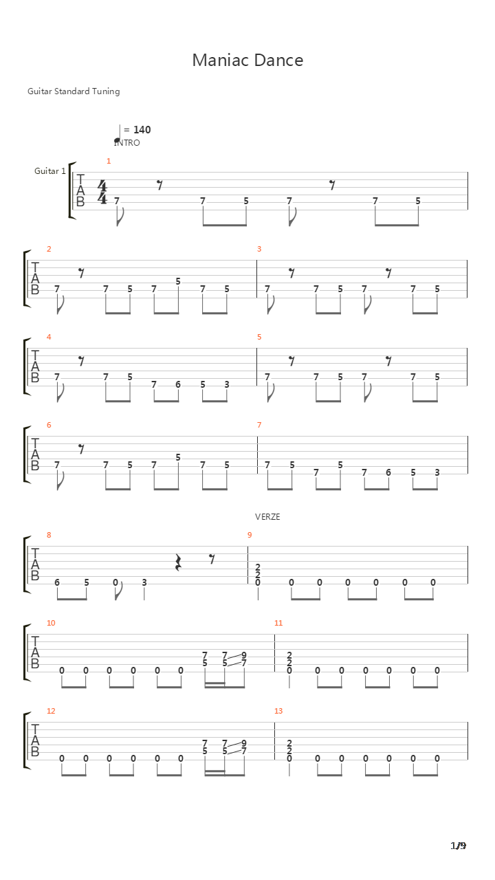 Maniac Dance吉他谱