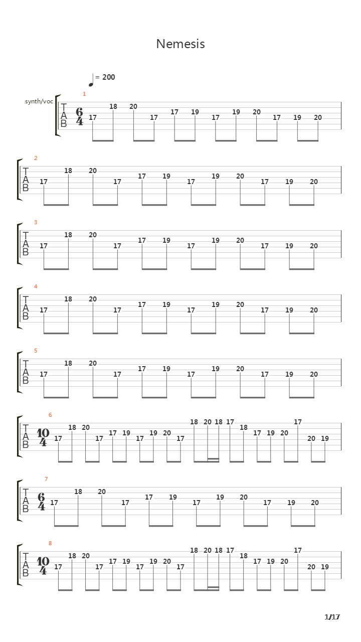 Nemesis吉他谱