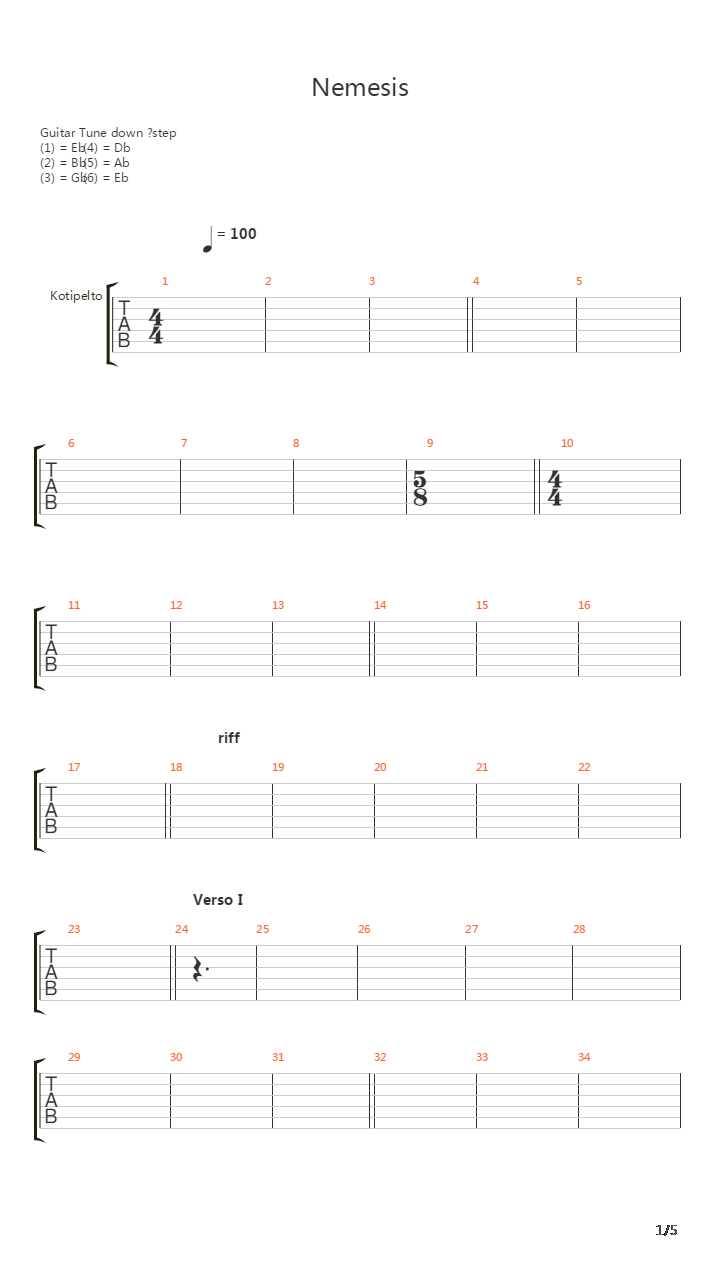 Nemesis吉他谱