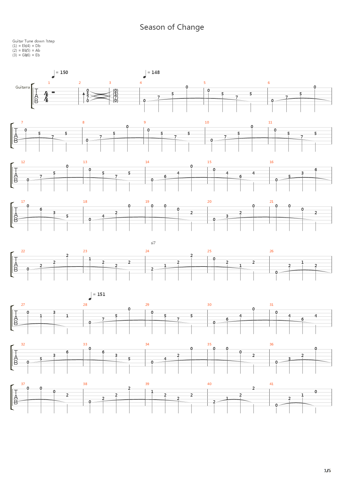 Season Of Change吉他谱
