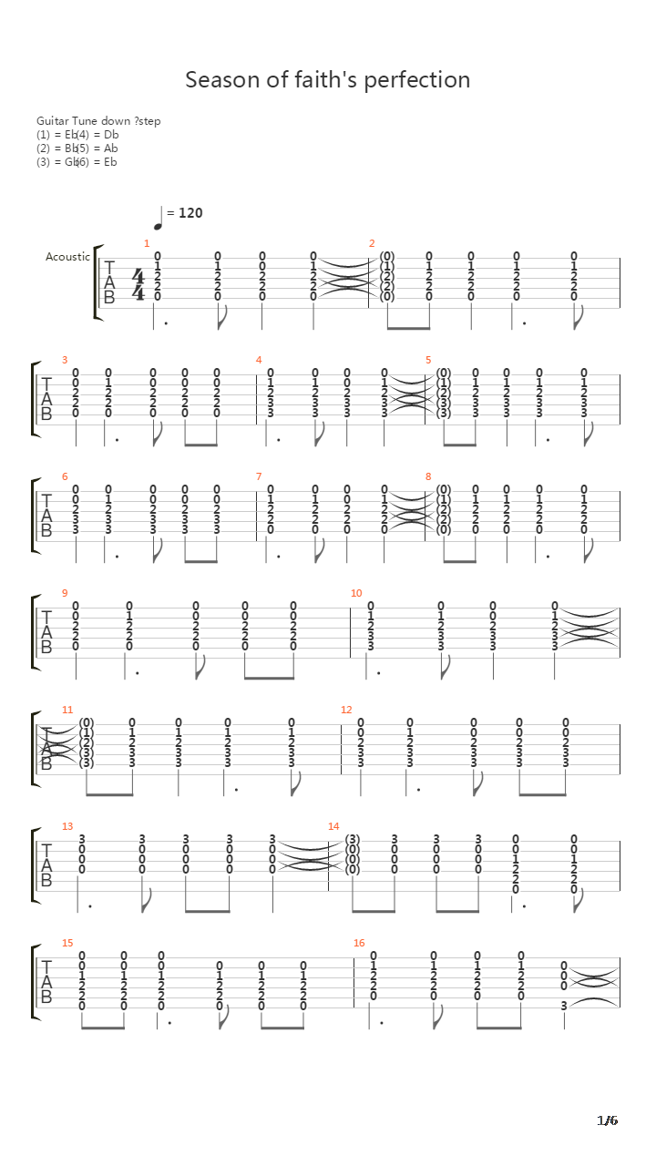 Season Of Faiths Perfection吉他谱