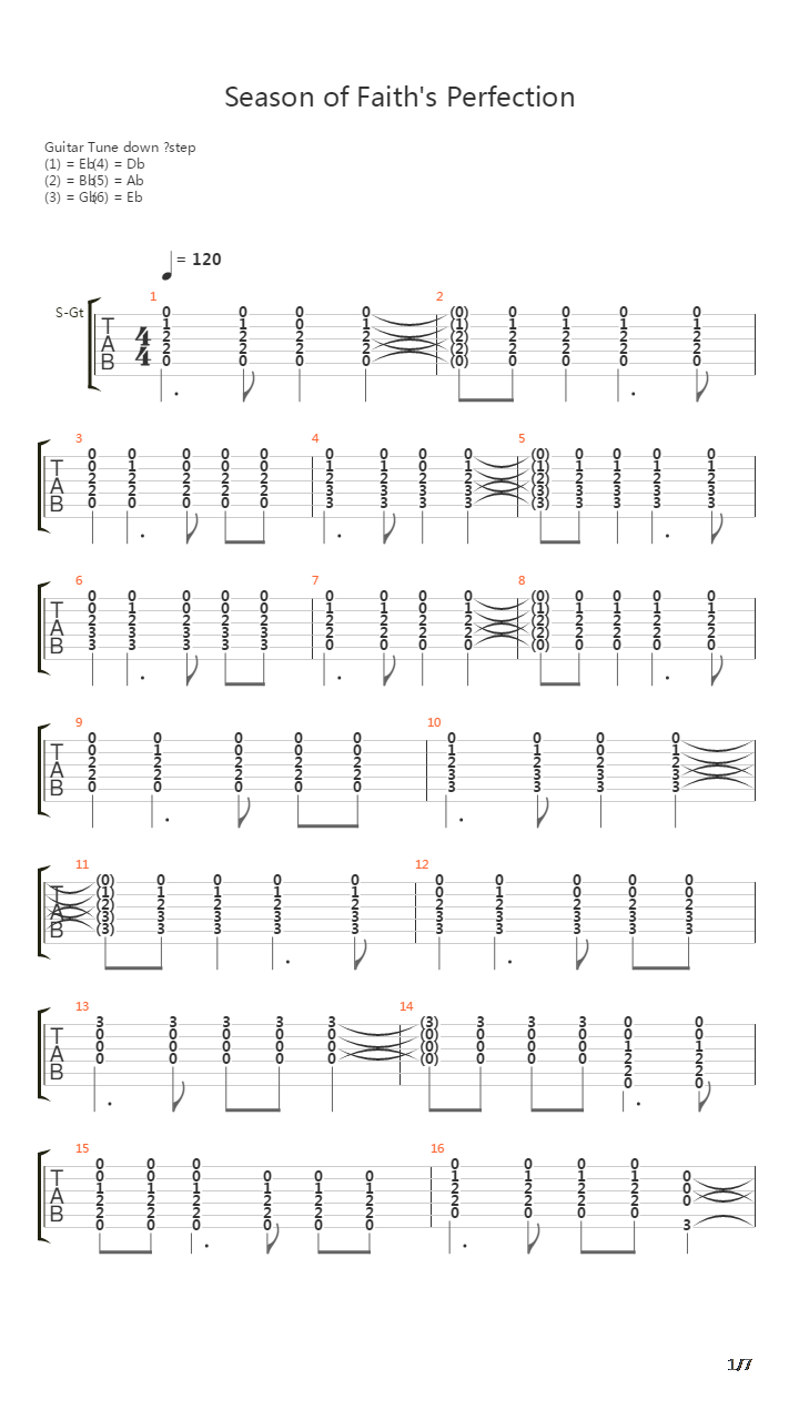 Seasons Of Faiths Perfection吉他谱