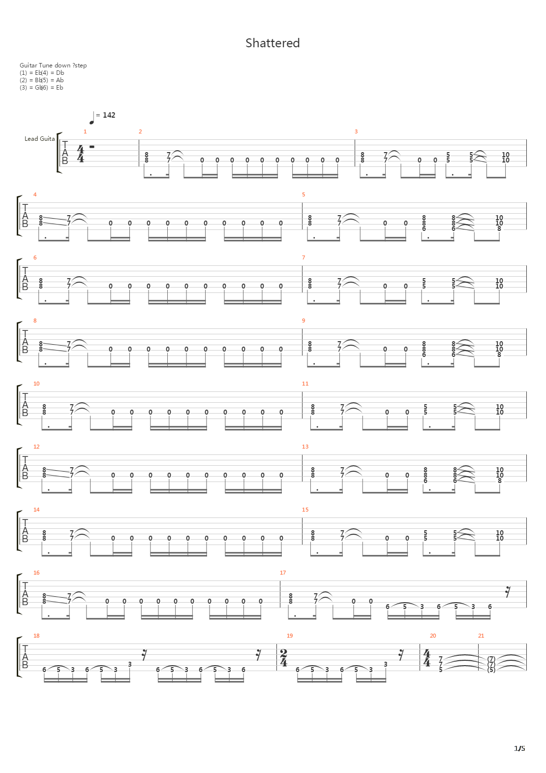 Shattered吉他谱