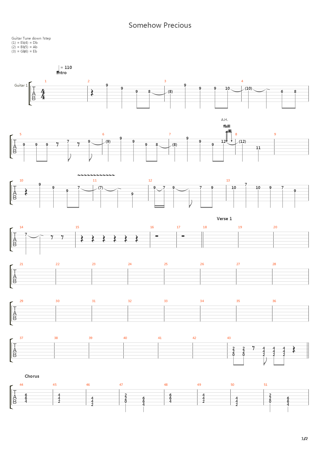 Somehow Precious吉他谱