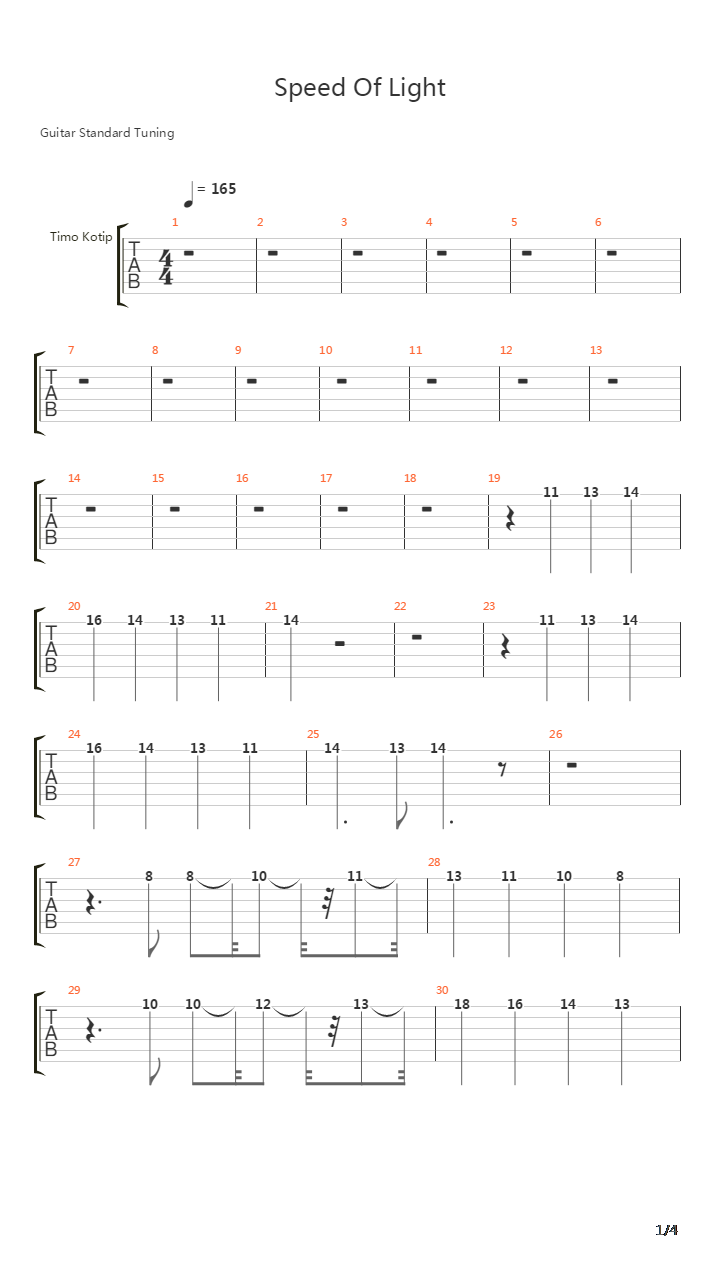 Speed Of Light吉他谱