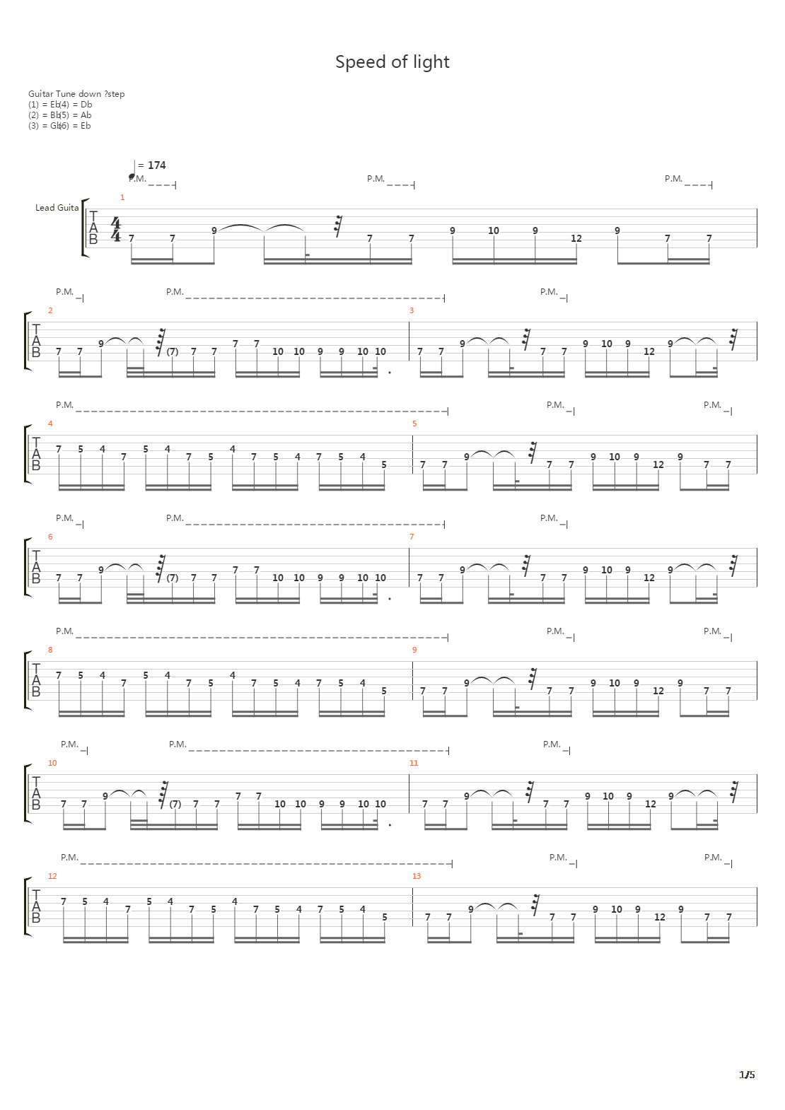 Speed Of Light吉他谱
