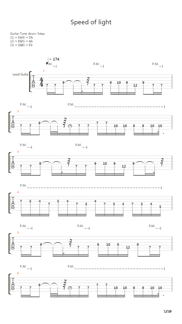 Speed Of Light吉他谱