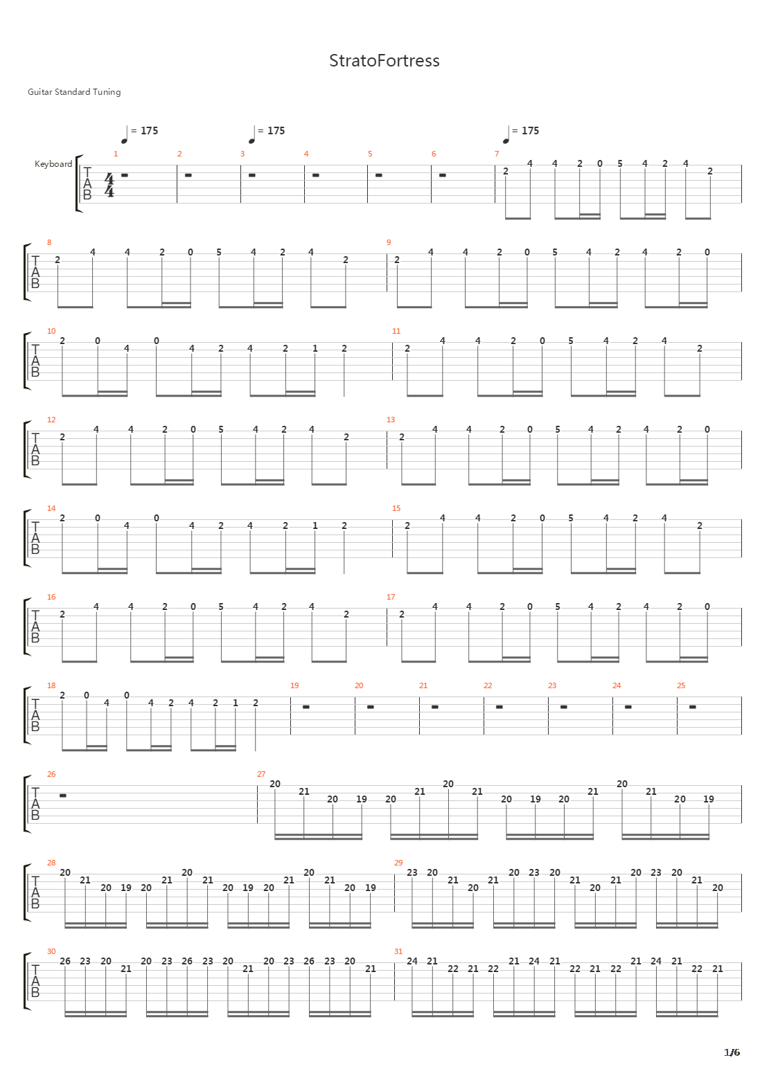 Stratofortress吉他谱