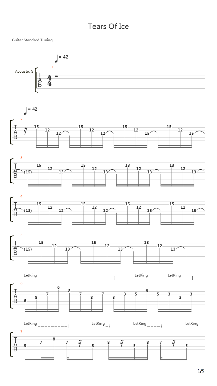 Tears Of Ice吉他谱