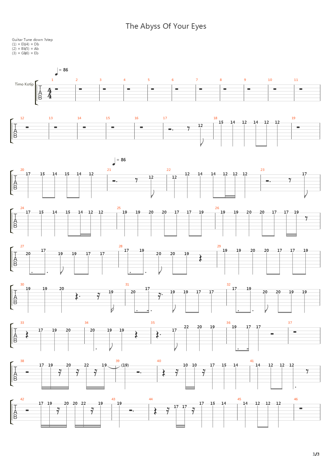 The Abyss Of Your Eyes吉他谱