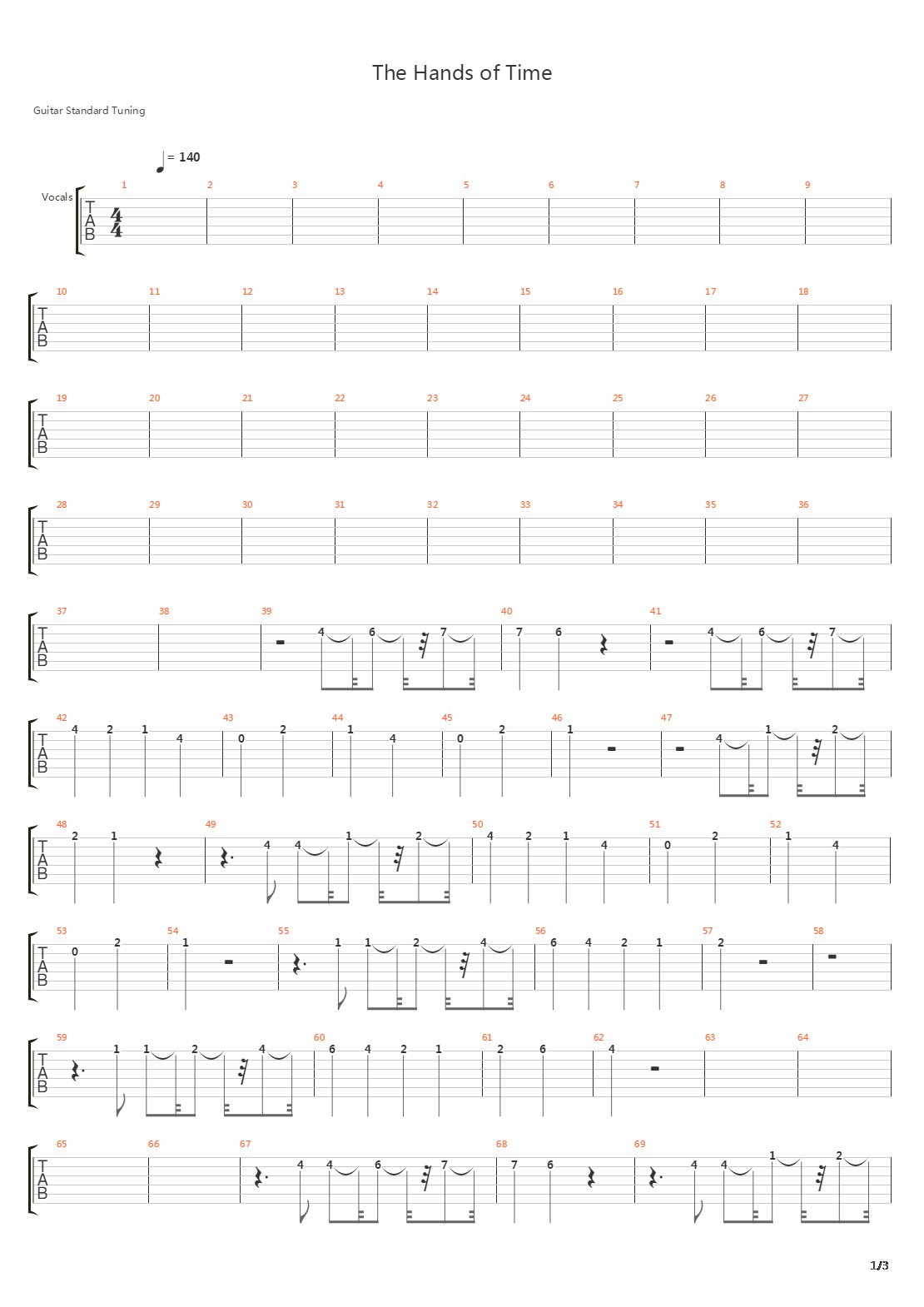 The Hands Of Time吉他谱