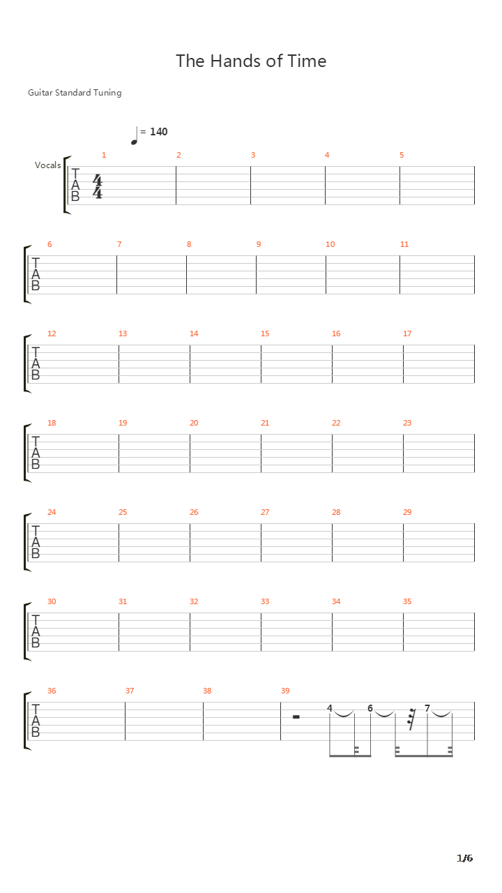The Hands Of Time吉他谱