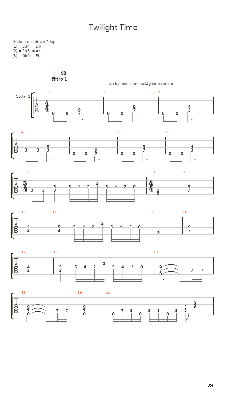 Twilight Time吉他谱