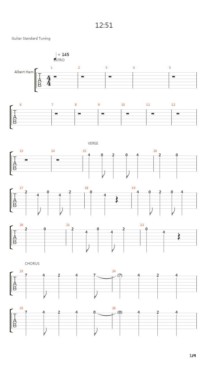 12 51吉他谱