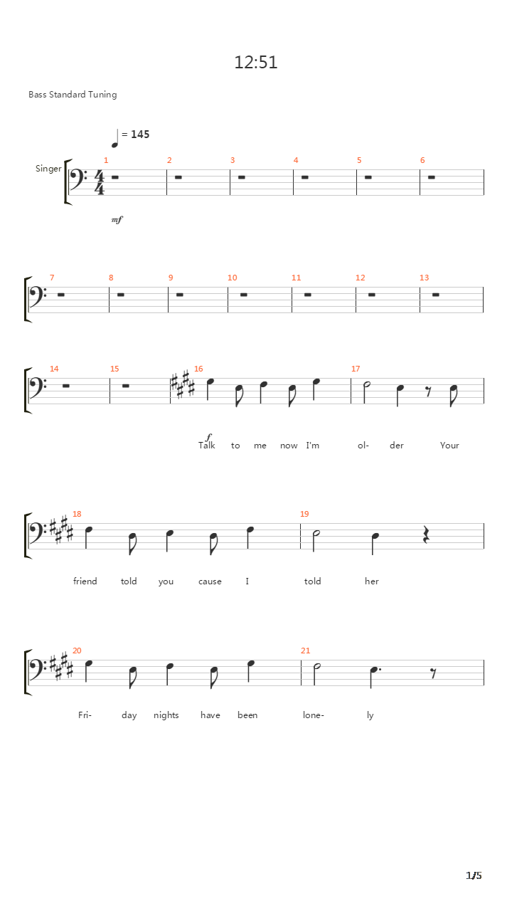 12 51吉他谱