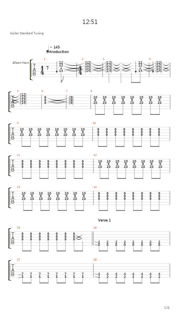 12 51吉他谱