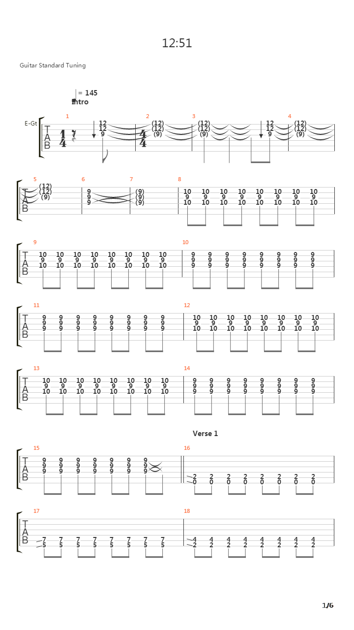 12 51吉他谱