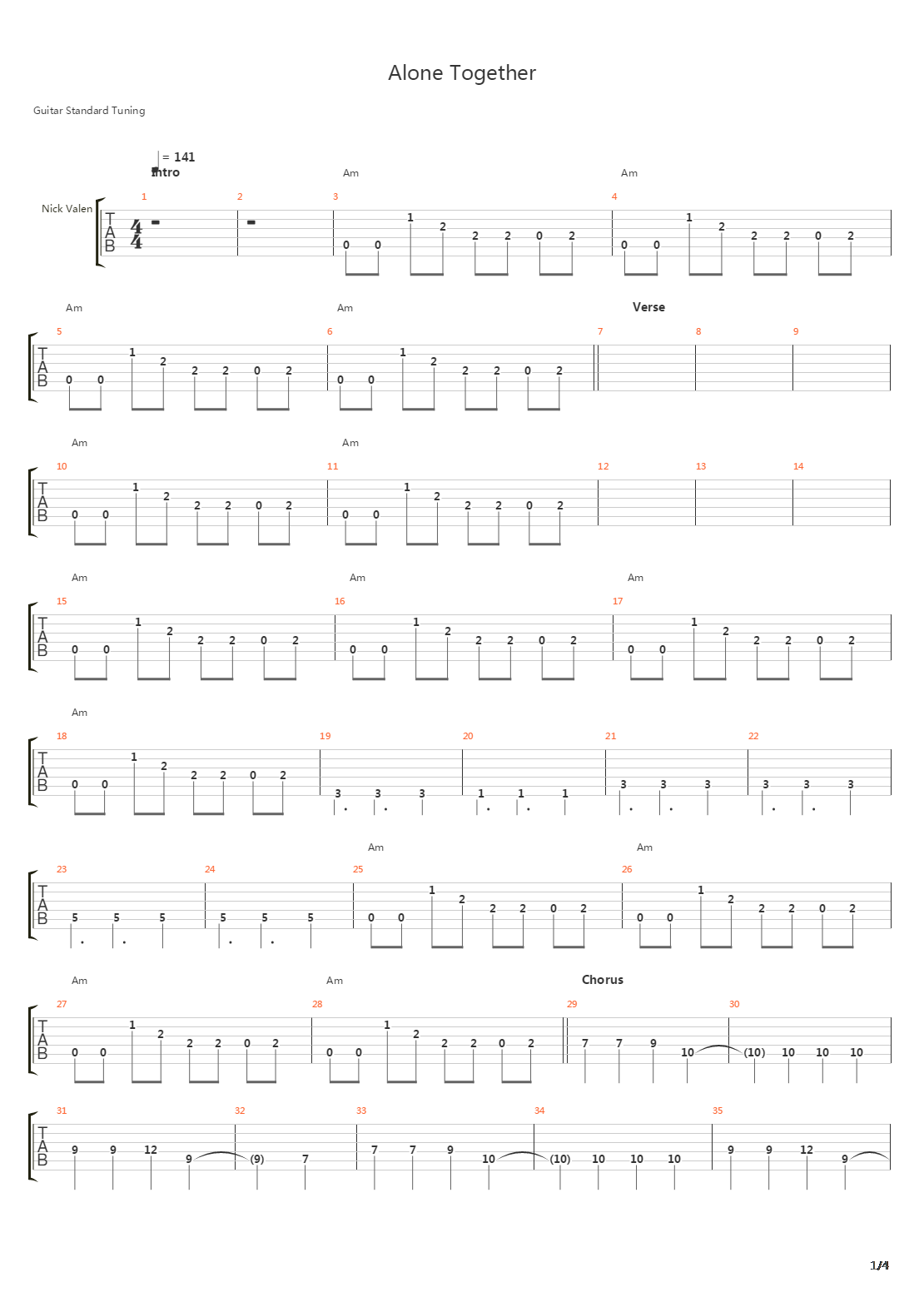 Alone Together吉他谱