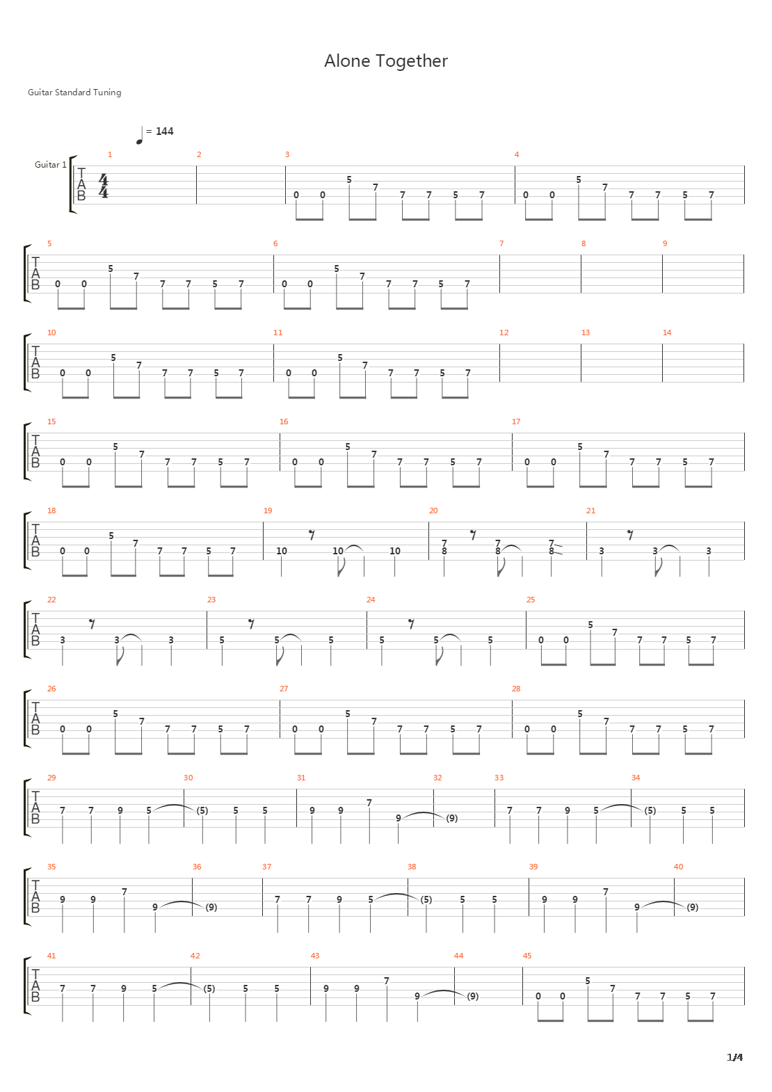 Alone Together吉他谱